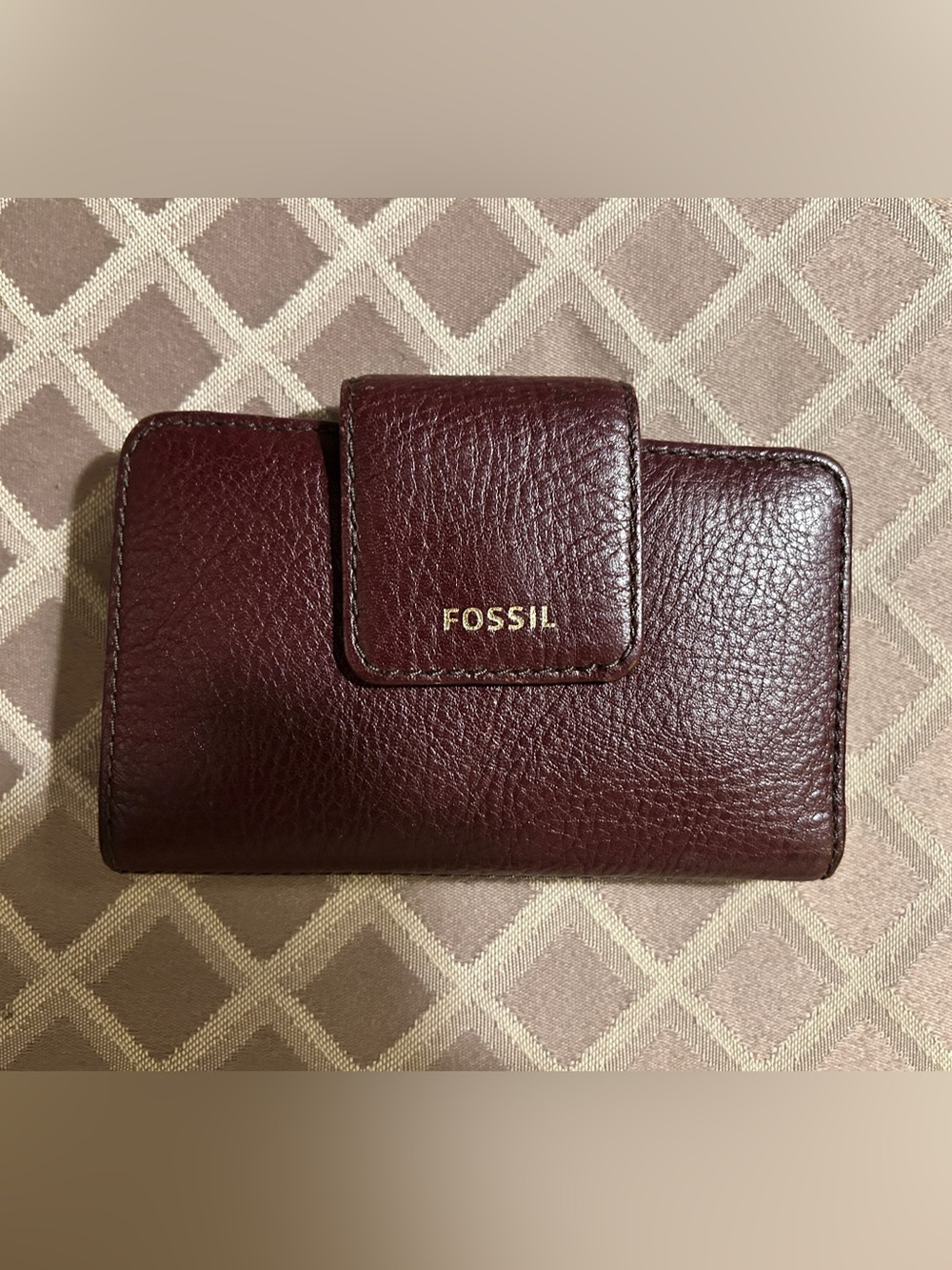 NWT Fossil Madison Leather Wallet in Fig